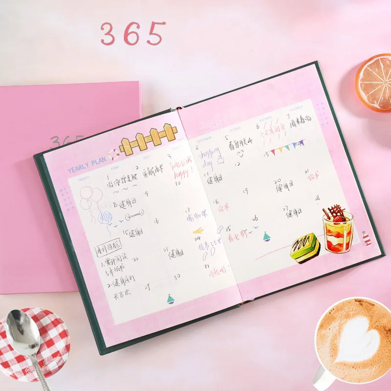 Kawaii 365 дней записная книжка ежедневный ежемесячный недельный планировщик