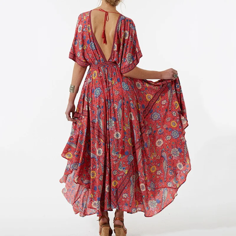 2017 Vestido длинное платье с цветочным принтом в стиле ретро чешские Макси