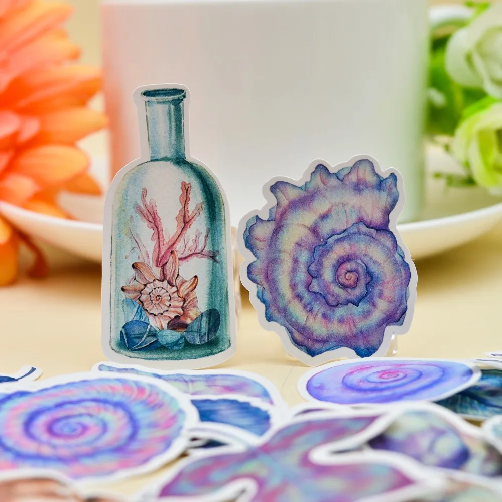 46 шт Kawaii морской наклейка Shell Decoracion журнал, милый дневник блокнот море наклейка Shell s Скрапбукинг хлопья канцелярские принадлежности, школьные принадлежности