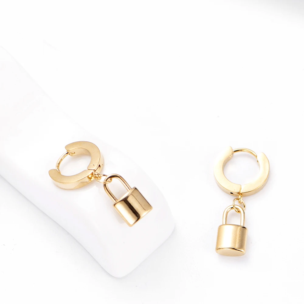 Новая мода Простой Панк Золотой/Серебряный цветной замок круглый металлический