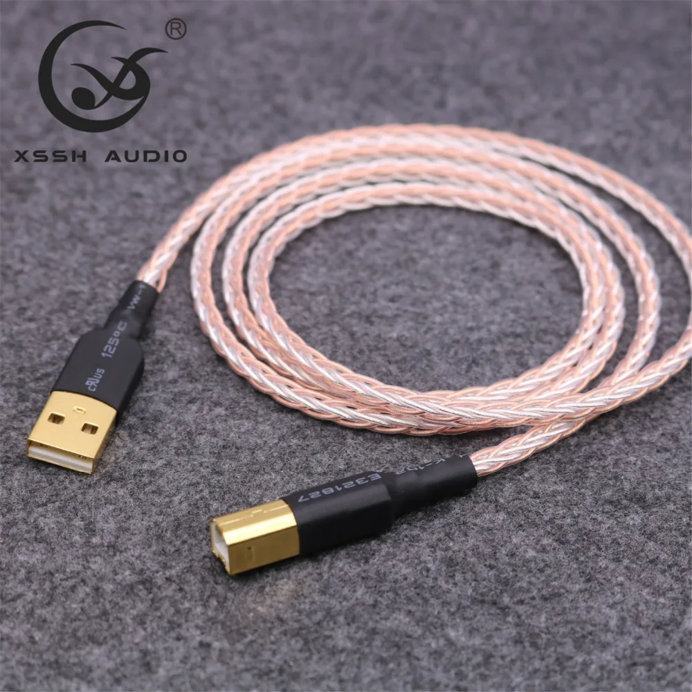Кабели USB XSSH Audio Сделай Сам OCC 7n Медь Серебро смешанные OFC медный проводник A к B