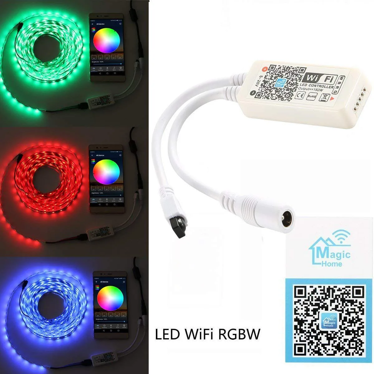 Brand New WIFI Smart RGBW Led Strip Controller + Infrared Remote Control(IR) 24 Keys Wireless for Multicolor strip lights Compa | Освещение