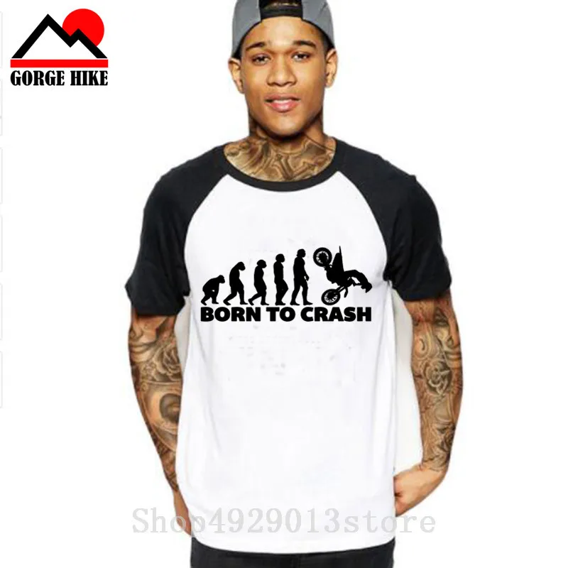 Hombre Camiseta Футболка с рукавами MTB evolution Мужская забавная футболка для мотокросса