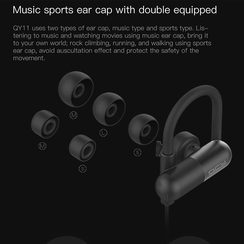 QCY QY11 спортивные bluetooth наушники беспроводная гарнитура для геймеров вкладыши с
