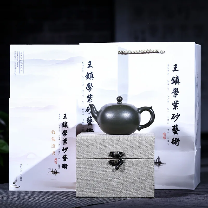Один Yixing темно-красный эмалированный керамический чайник Azure Mud Wang Zhen кабинет чистый ручной знаменитый чайник дорожный чайный сервиз агент