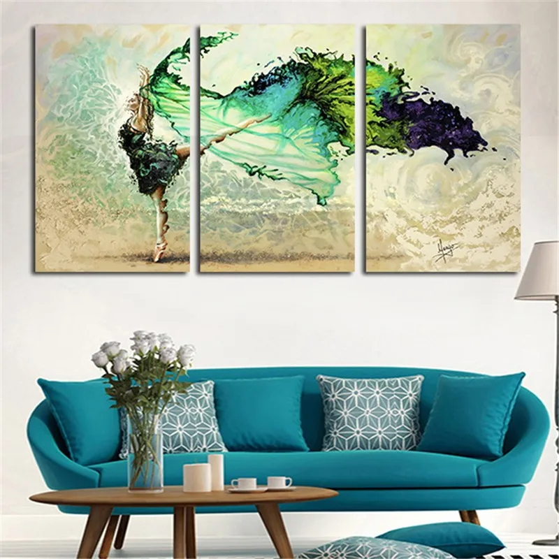 2017 настенные Книги по искусству картина маслом зеленый девушка бабочки летают