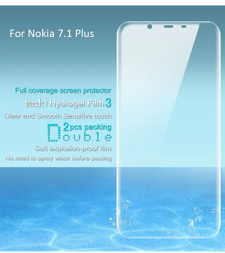 Imak Гидрогелевая пленка 3 III для Nokia 7,1 8,1 задняя Передняя Задняя Защитная Прозрачная Олеофобная пленка