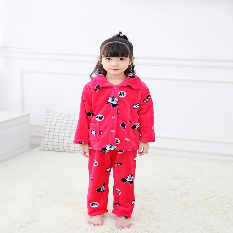 2019 новые детские фланелевые пижамы на осень и зиму с милым пингвином|Комплекты