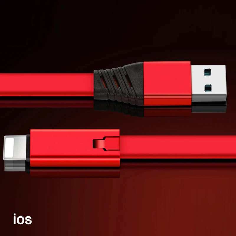 NOHON регенерирующий USB кабель для iPhone Xs Max XR USB C многоразовый кабель для быстрой зарядки для samsung huawei type C кабель Micro USB кабель - Цвет: Red For Apple