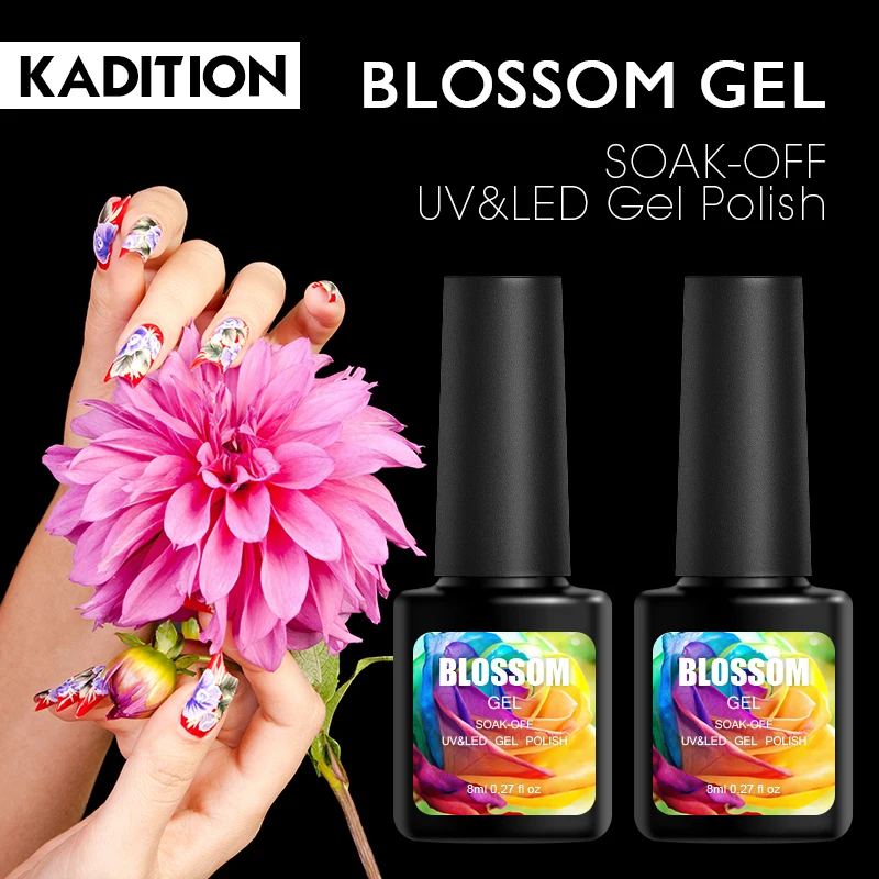 KADITION Цветущий Гель лак для ногтей Soak Off Blossom гель 8 мл эффект цветочный Лак DIY