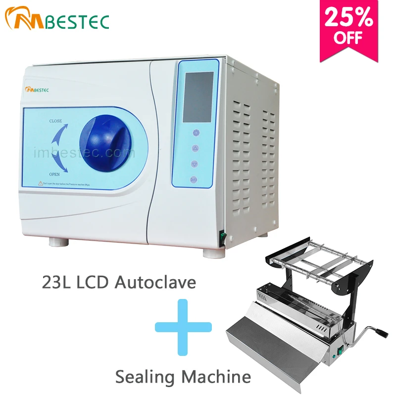 23 литров ЖК дисплей автоклав и запечатывающая машина для уплотнения зубов