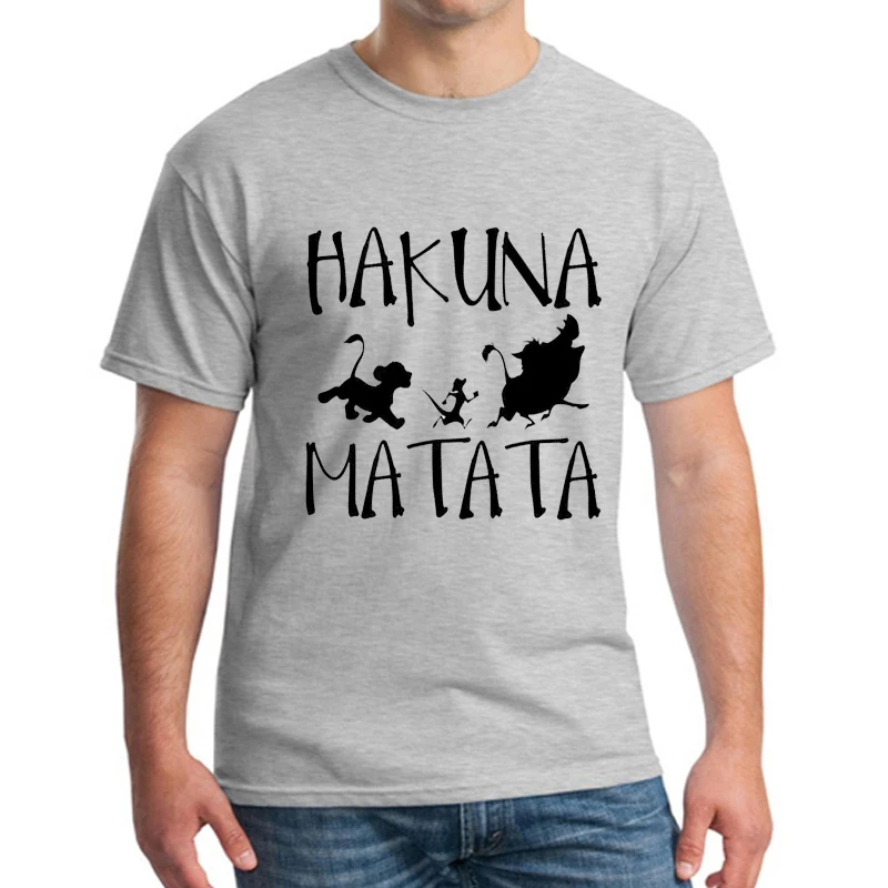 Мужская футболка HAKUNA MATATA летняя 2020 Хлопковая мужская высокого качества