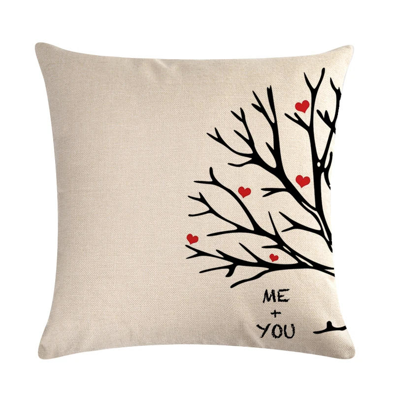 45*45 Cm Simple Couple Cushion Cover Suitable for Home/Automobile Decoration Linen/cotton Square Sofa | Дом и сад