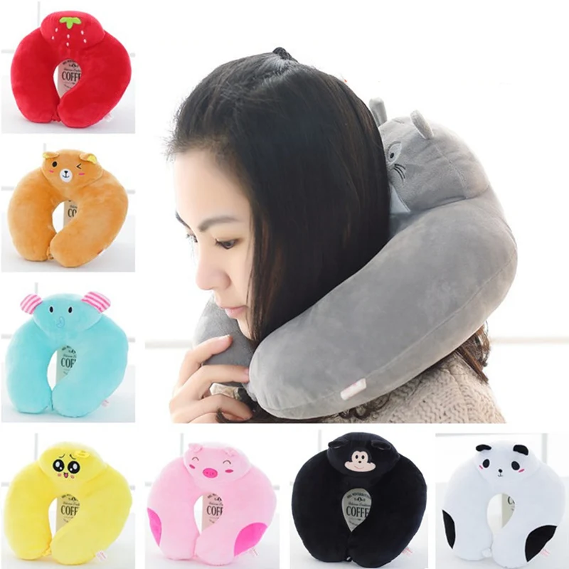 

High Quality home supplies Cute U Shaped Massage Cartoon Pillow,Office Nap Neck Support Rest Travelling,Car Drive Pillows.2PCS