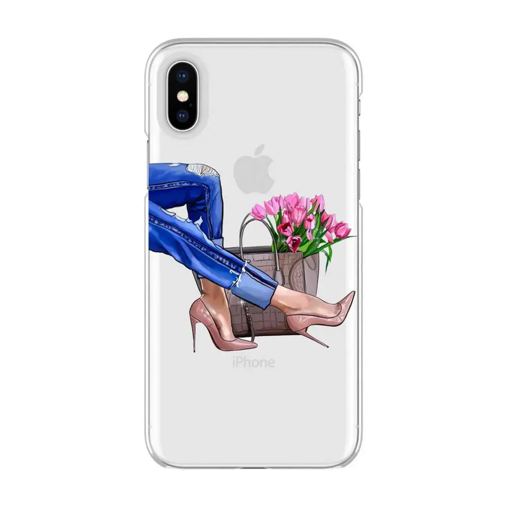 TPU Модный черный коричневый Чехол для мамы и девочки, королева, для iPhone Max XR XS X10 8PLUS 7PLUS 5 5SE 6 6 S, мягкий ТПУ, Женский чехол для телефона - Цвет: TPU
