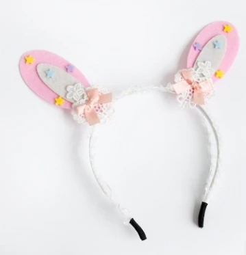 

Princess sweet lolita Hairbands Harajuku lovely soft sister star girl bow knot pink rabbit ears hoop adorable hairband FG-87
