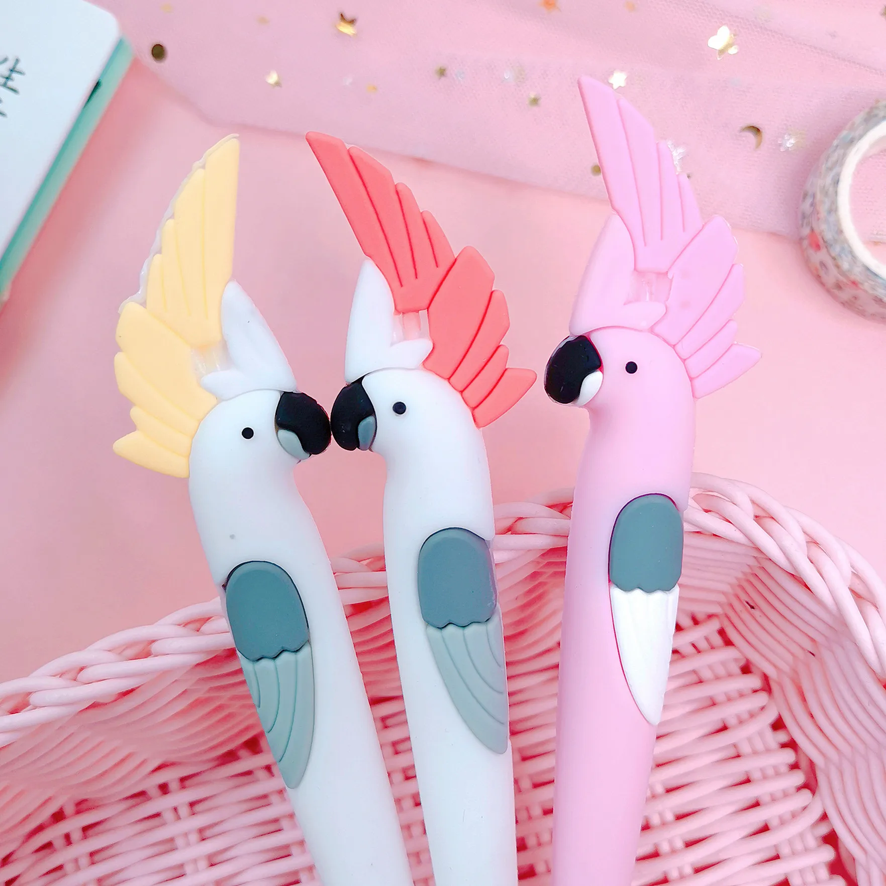 1 шт./лот корейские милые Мультяшные гелевые ручки Kawaii с изображением попугая 0 55