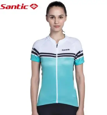 Santic женская короткая майка для велоспорта дышащая бодибилдинга фитнеса с