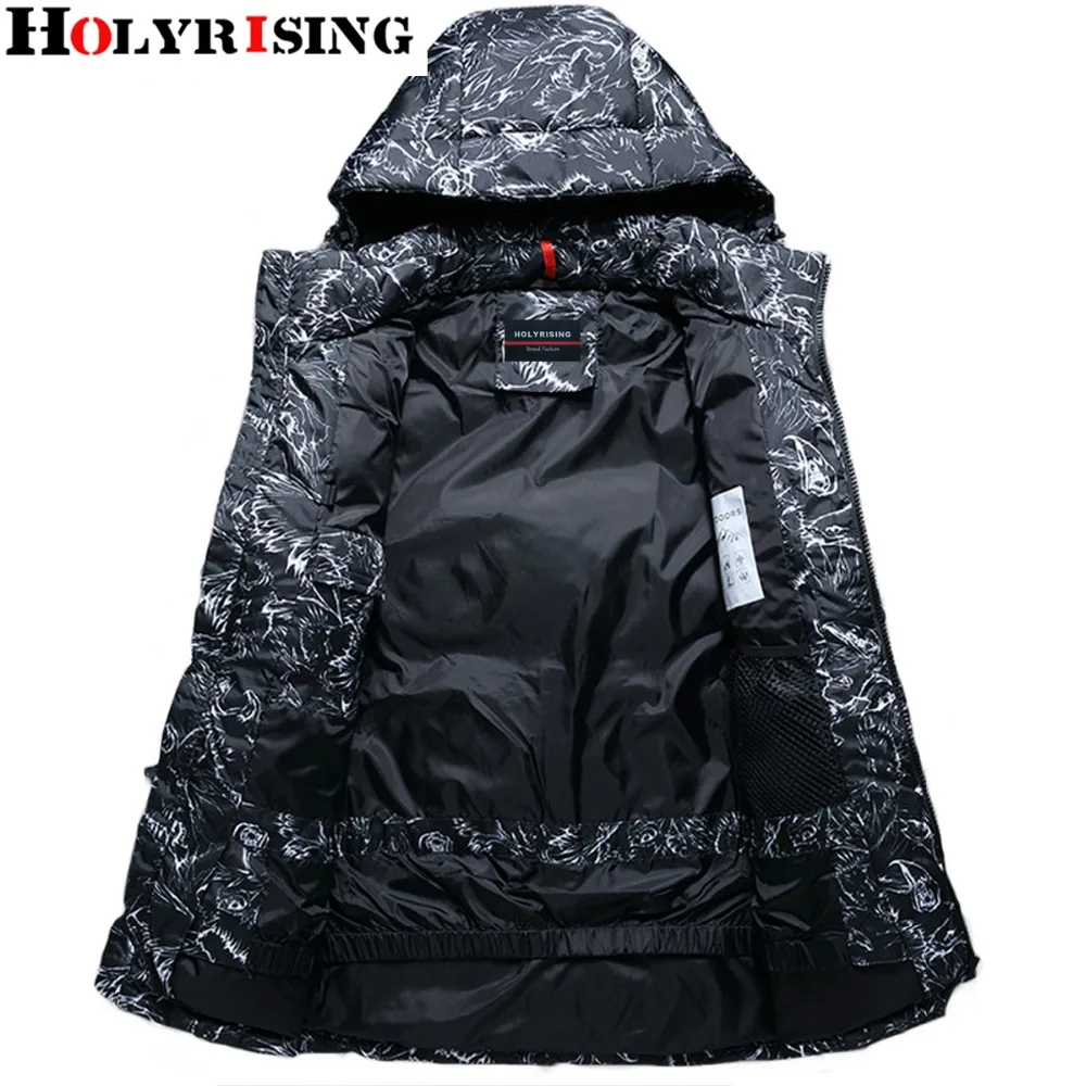 Holyrising, мужские белые пуховики, с капюшоном, теплое зимнее пальто, 80%, пуховик, Jaquetas Abrigo Hombre, на молнии, Мужская одежда, M-3XL, 18479-5