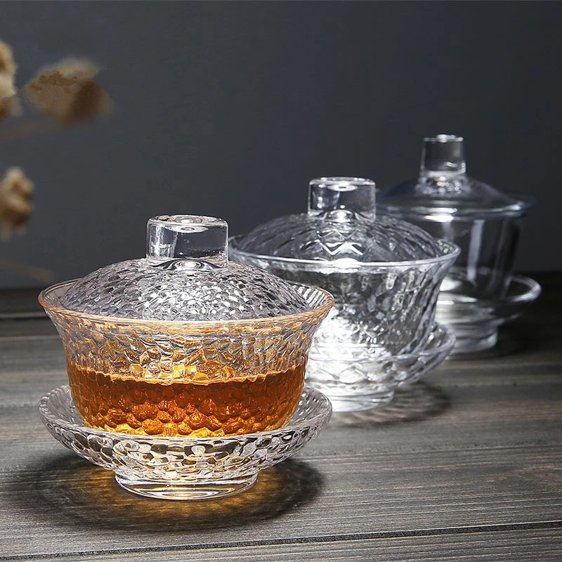PINNY ручной работы термостойкий стеклянный Gaiwan японский стиль кунг фу чайная чаша