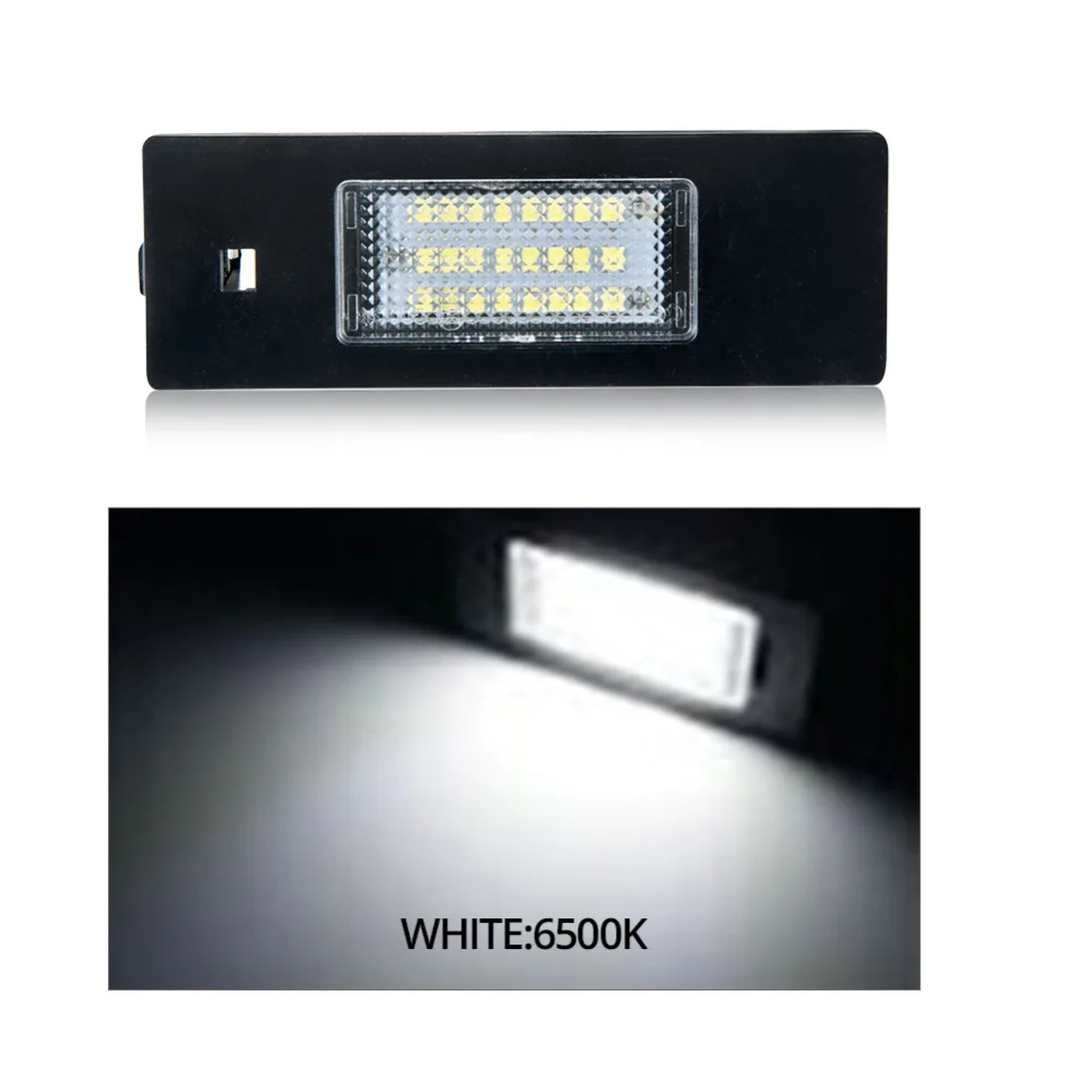 VooVoo Автомобильный светодиодный номерной знак без ошибки 24leds Canbus Plate Lamp 6500K для BMW