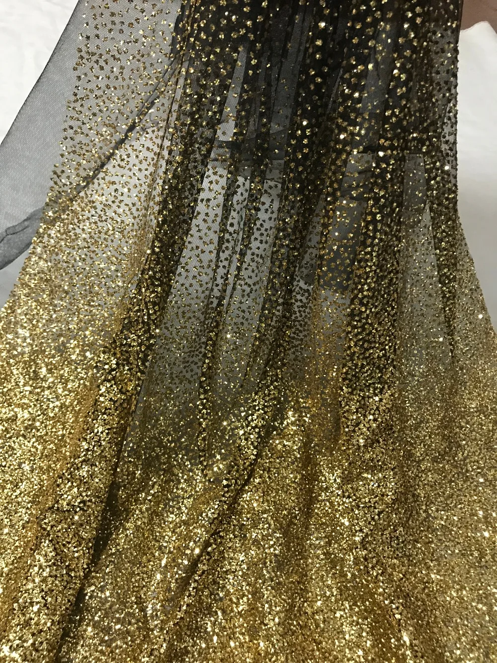 

Popular SYJ-6106 glued glitter embroidery African tulle lace French net fabric