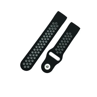 Black-Grey S Подходит для fitbit charge3 Двухцветный силиконовый сменный ремешок дышащий - Цвет ремешка: Black-Grey S