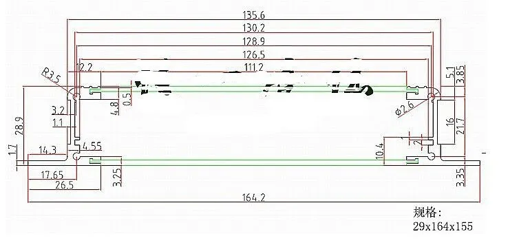 

4 pcs/lot hanging up amplifier pcb manufacture aluminum metal enclosure in silver color sandblasting 29(H)x164(W)x155(L) mm