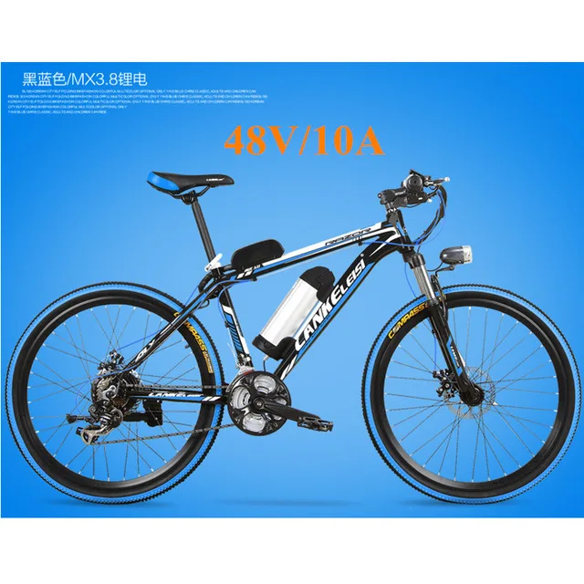 48V10AH BlackBlue 36 V/48 V электрический велосипед для взрослых с двумя колесами, ходовые электрические велосипедные преобразующие Max Скорость 35 км/ч диапазон 40 км 26 дюймов 2 колесный электрический самокат - Цвет: 48V10AH BlackBlue