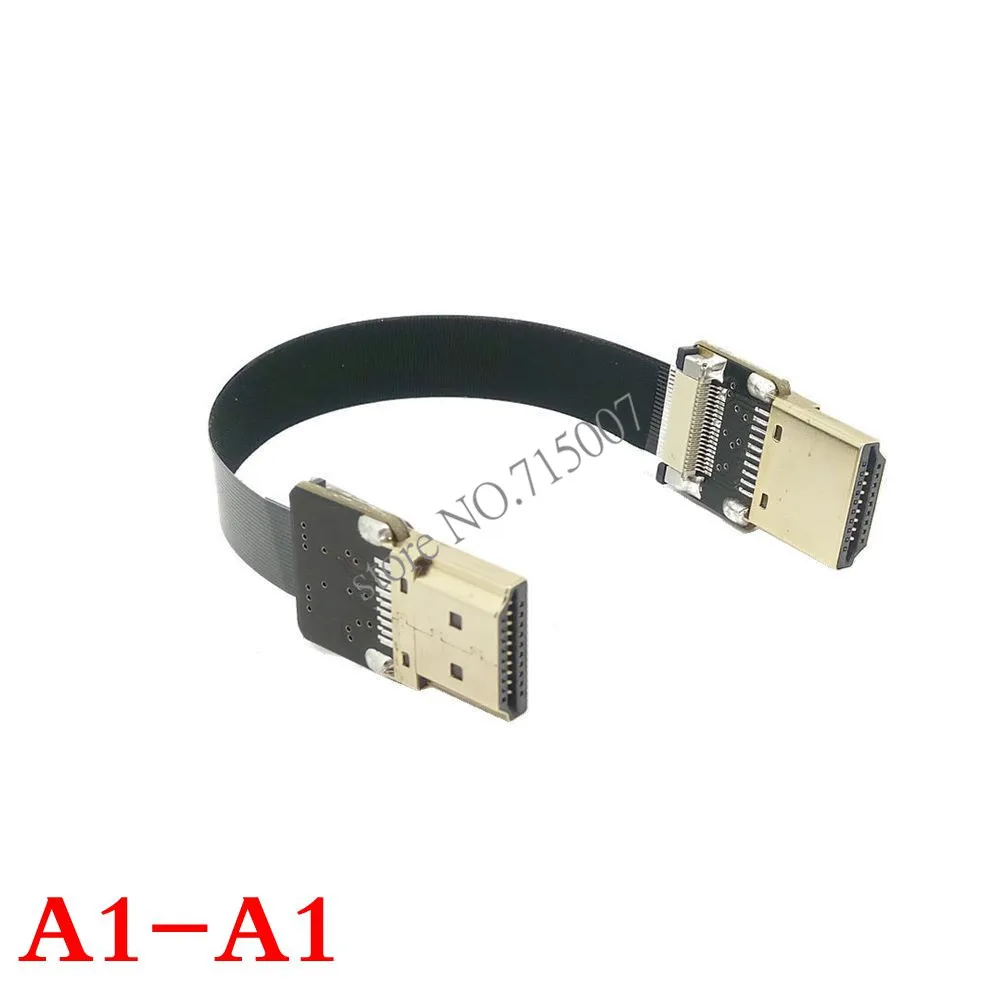 FPV HDMI совместимый штекер к Мини и микротип A под углом 90 градусов HDTV FPC плоский