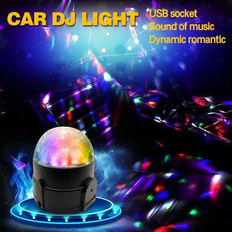 Автомобильные светодиодные музыкальные огни DJ Mini RGB 18 Вт LED MP3 Клубные дискотеки