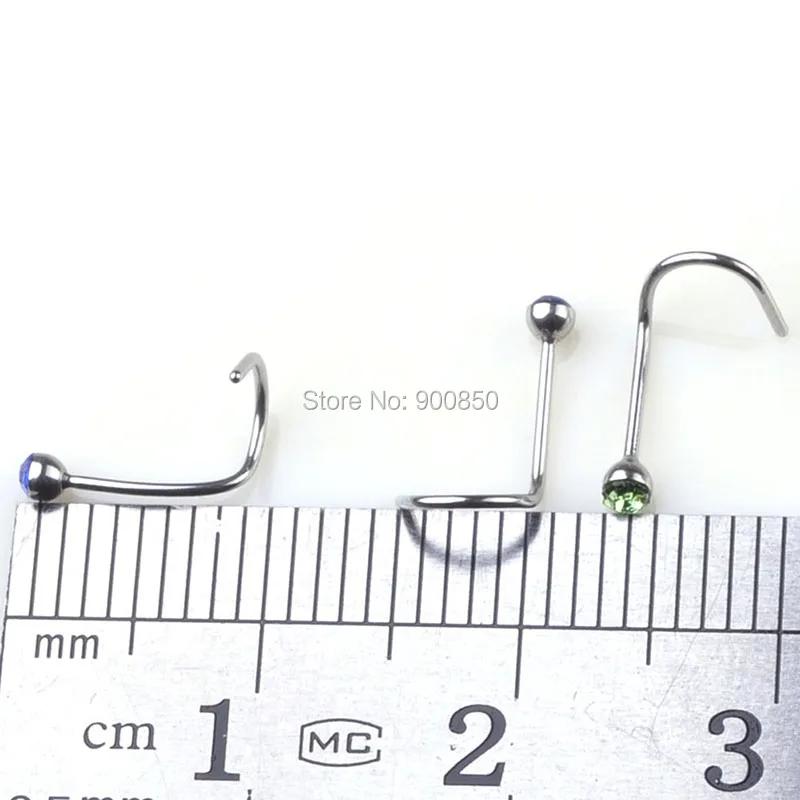 10 шт. стразы крюк кости булавку поддельные Для Пирсинга Носа носа шпильки кольца