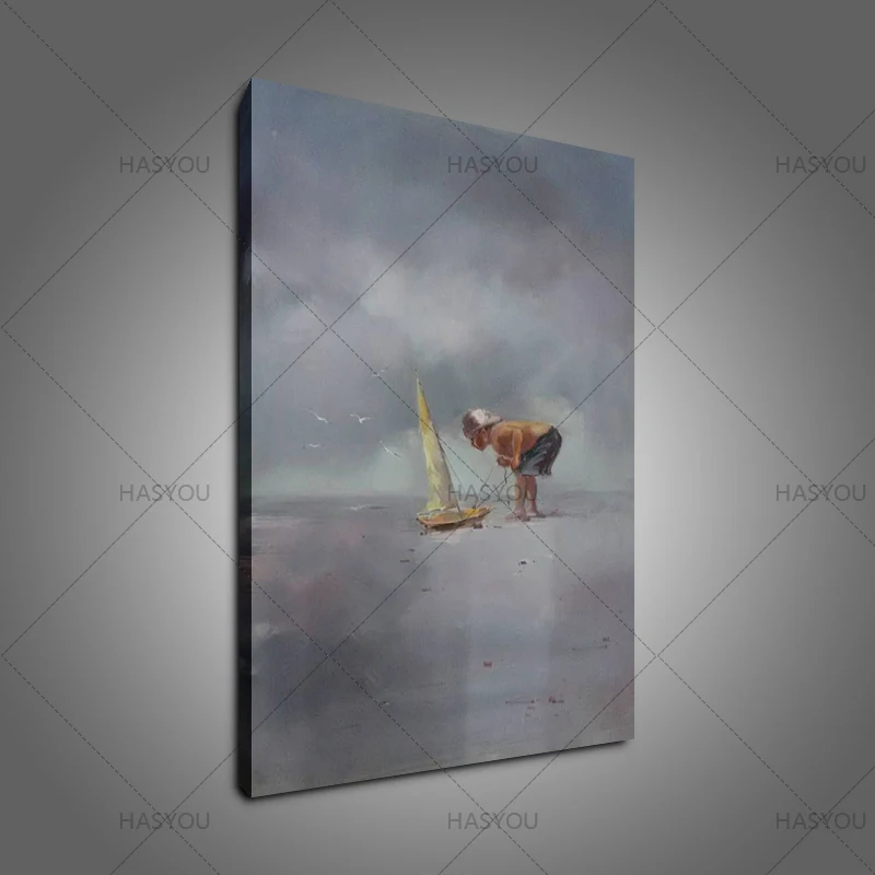 Большая Картина на холсте морской мальчик раскраска Ручная роспись картина