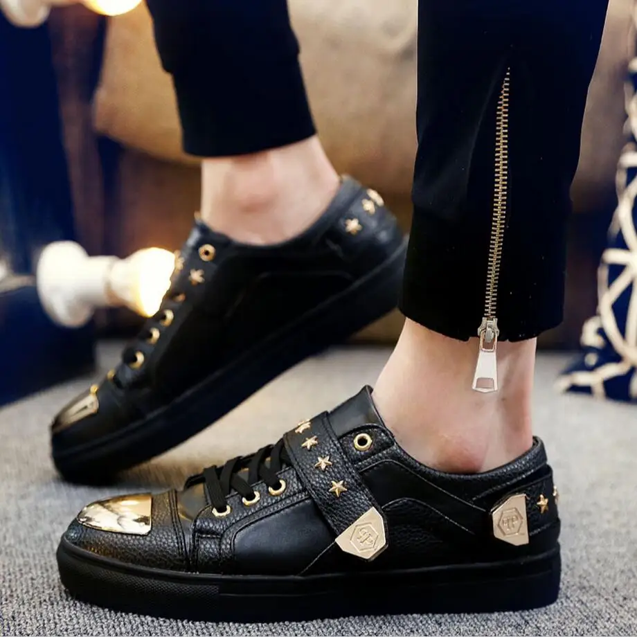 Мужские лоферы из натуральной кожи на плоской подошве увеличивающие рост размер