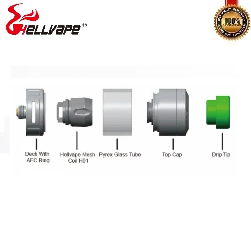 Оригинал Hellvape Hellbeast Sub Ohm Vape Tank 4 мл 24 мм атомайзер для электронных сигарет с 810