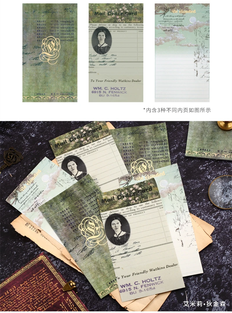 Mo.Card Vintage manuscript Notepad memo pad paper message note Wholesale