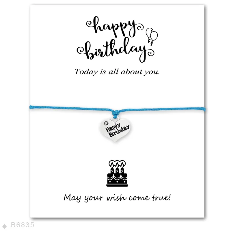 Серебряный браслет с открыткой желаний на день рождения заказ для женщин и