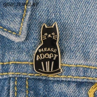 qihe jewelry adopt a cat rescue love brooches dog cat animal lovers lapel pins adopt your best friend pins badges