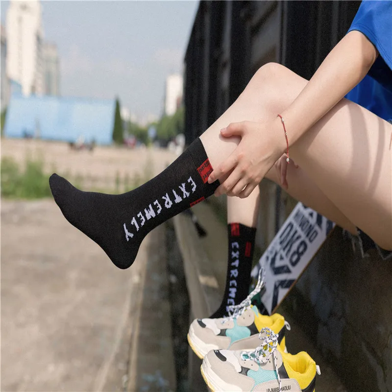 Halajuku humored слово печатных женские носки креативные каблуки sokken хип хоп улица
