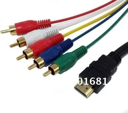 KUYiA Бесплатная доставка HDMI папа к 5RCA Аудио Видео AV компонентный кабель