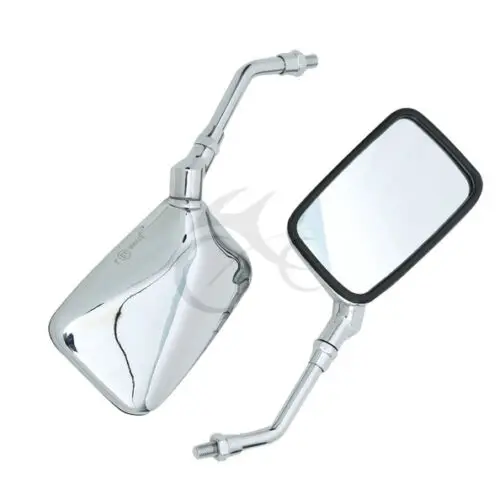 10 мм прямоугольные мотоциклетные зеркала для Kawasaki Suzuki Yamaha Honda VF Magna Stateline 500 VT700 VT750 VT1100 Cruiser на заказ ATV