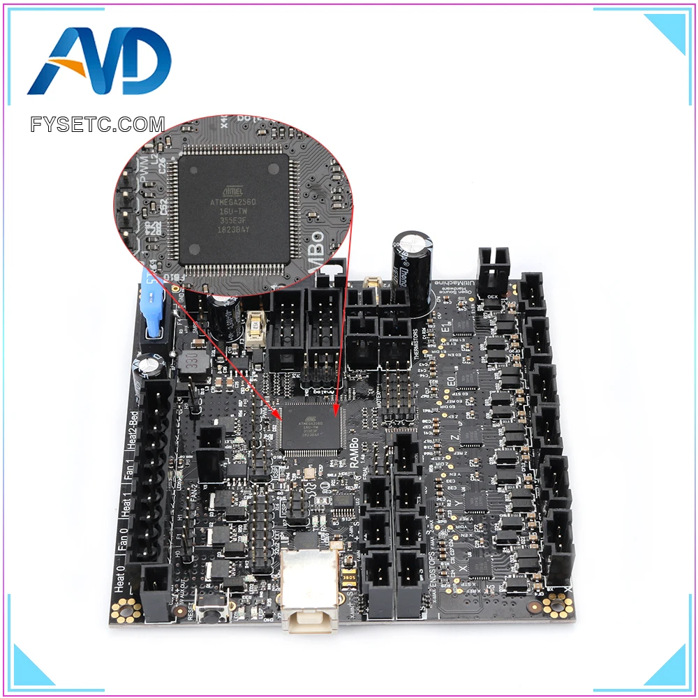 

RAMBo 1.4 Motherboard RAMBo V1.4 board MEGA And Stepper Drivers All On One Integrated PCB For Arduino Lulzbot Taz6 3D Printer
