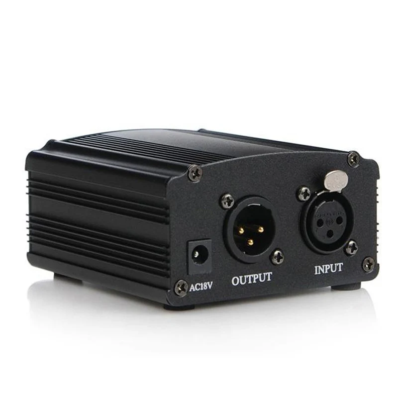 Новый 48В фантомный источник питания с адаптером и аудиокабелем XLR для любого