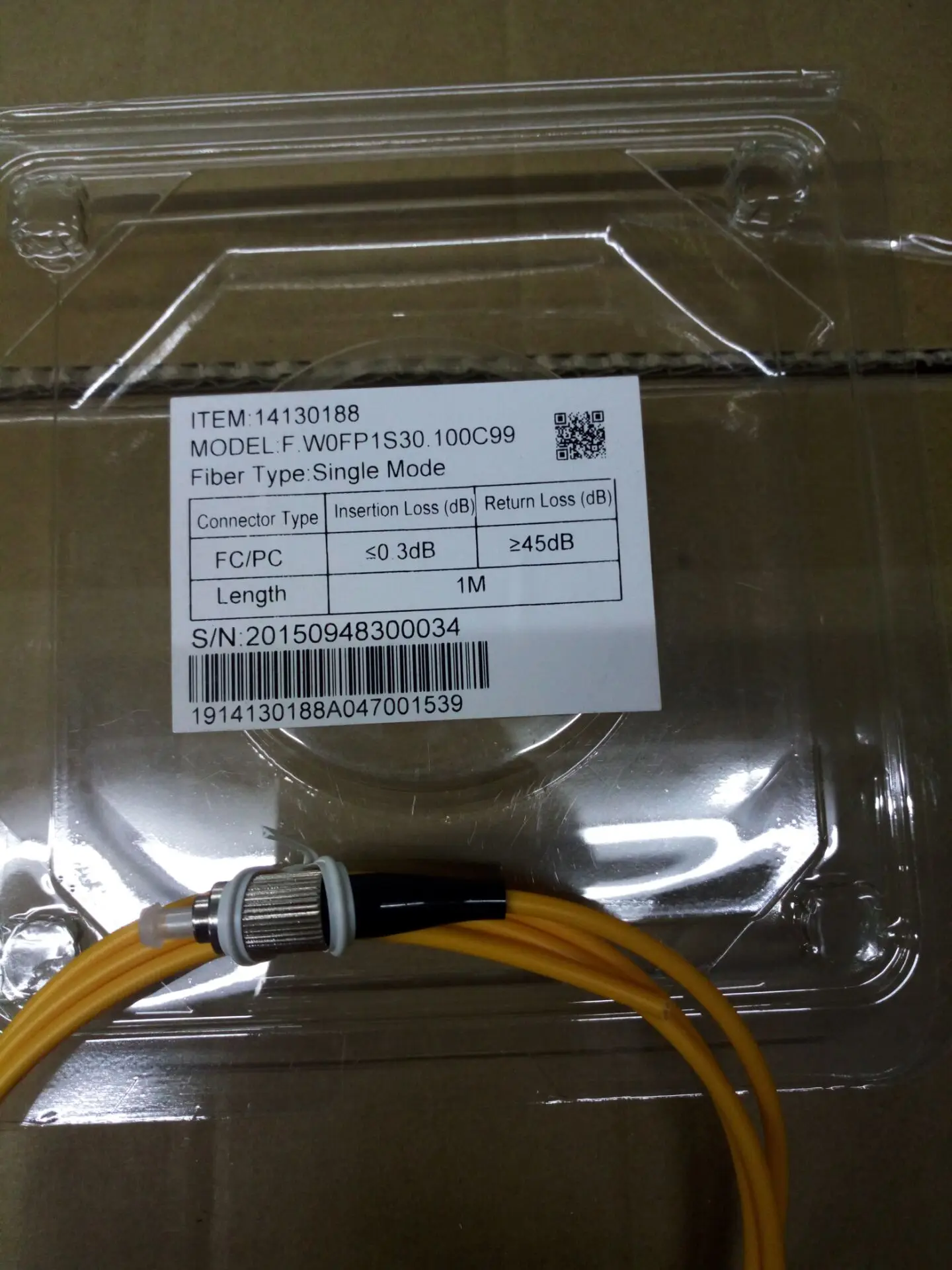 

Aviation optical fiber jumper pigtail single head FC 1M single core 3.0mm number 14130188