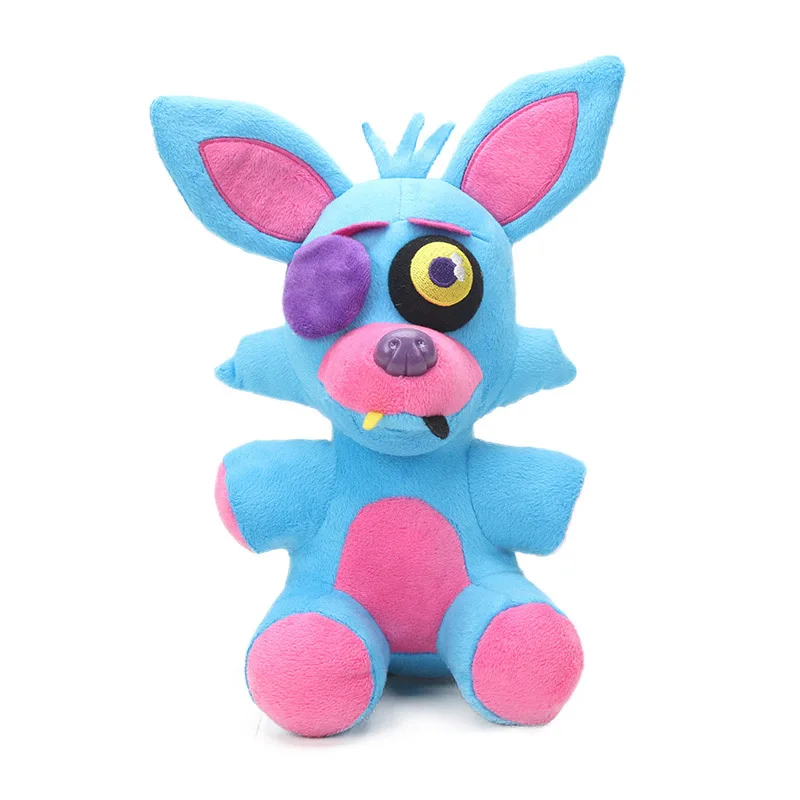 25 см FNAF Freddy Fazbear плюшевые игрушки пять ночей у Фредди Золотой медведь кошмар кекс Фокси шар мальчик клоун мягкие куклы - Цвет: 25cm blue pink foxy