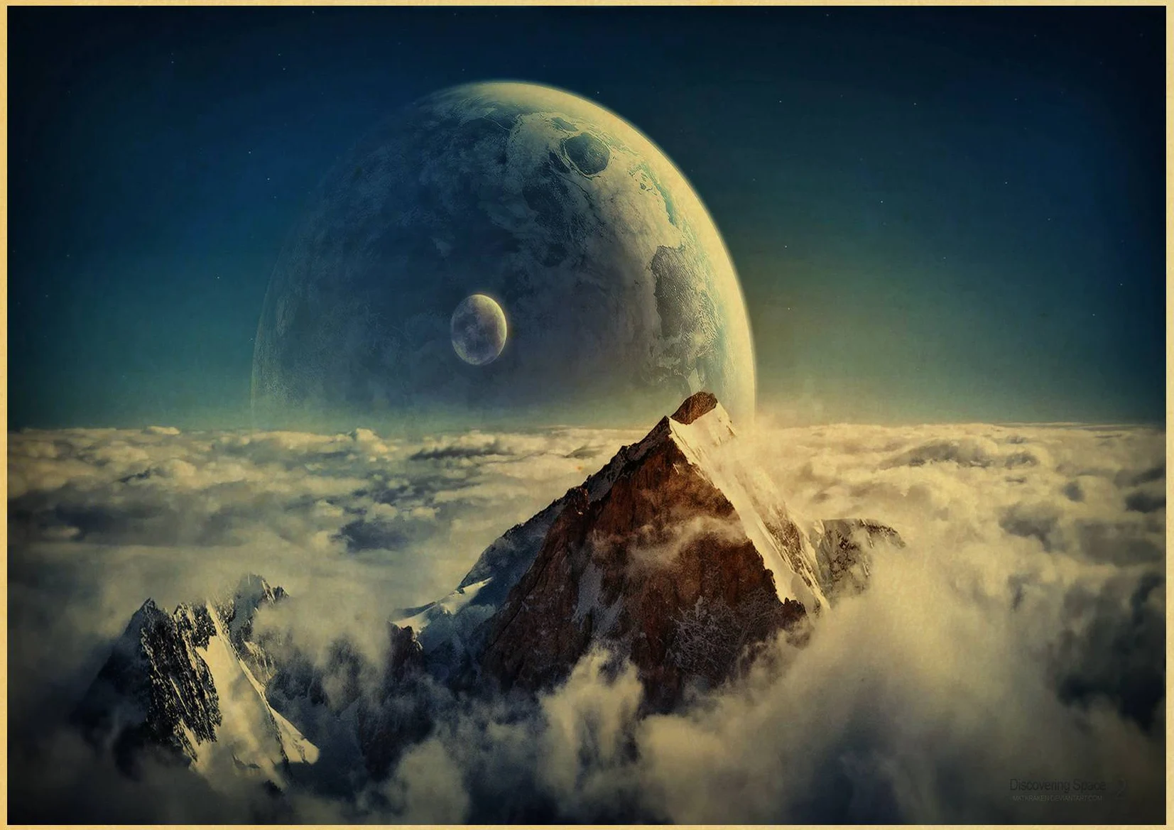 Плакат Vinate Nine Planets In The Solar system, декор для гостиной, ретро, крафт-бумага, настенная бумажная наклейка, художественная живопись - Цвет: D114