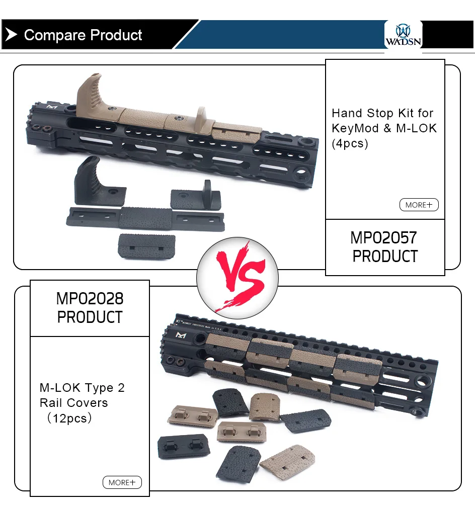 Wadsn Airsoft M-LOK ручной стоп-комплект для KeyMod M Лок крепления Системы m-LOK цевье 4 шт./компл. Acessórios Softair MP02057