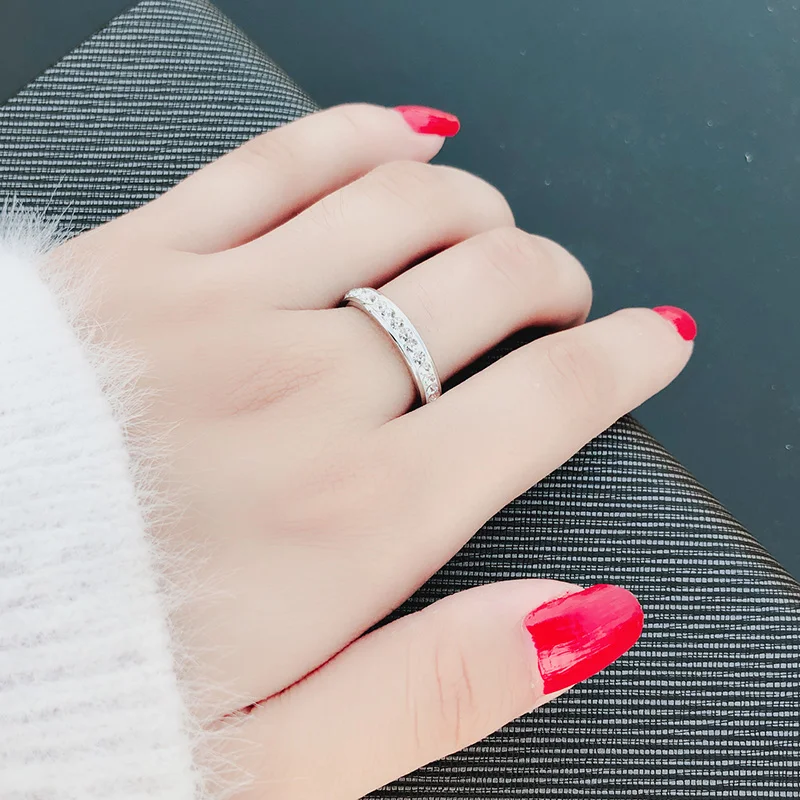 Женские кольца из нержавеющей стали DOTIFI серебряное/Золотое кольцо с кристаллом