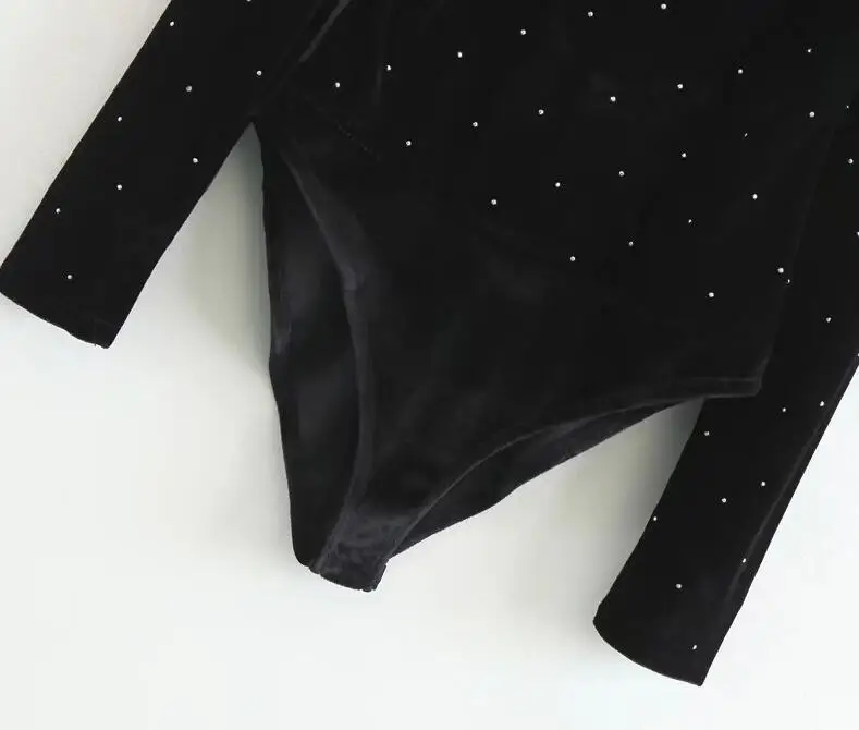 Мода Велюр Fit Romper Средства ухода за кожей сиамские сексуальная спинки Для женщин
