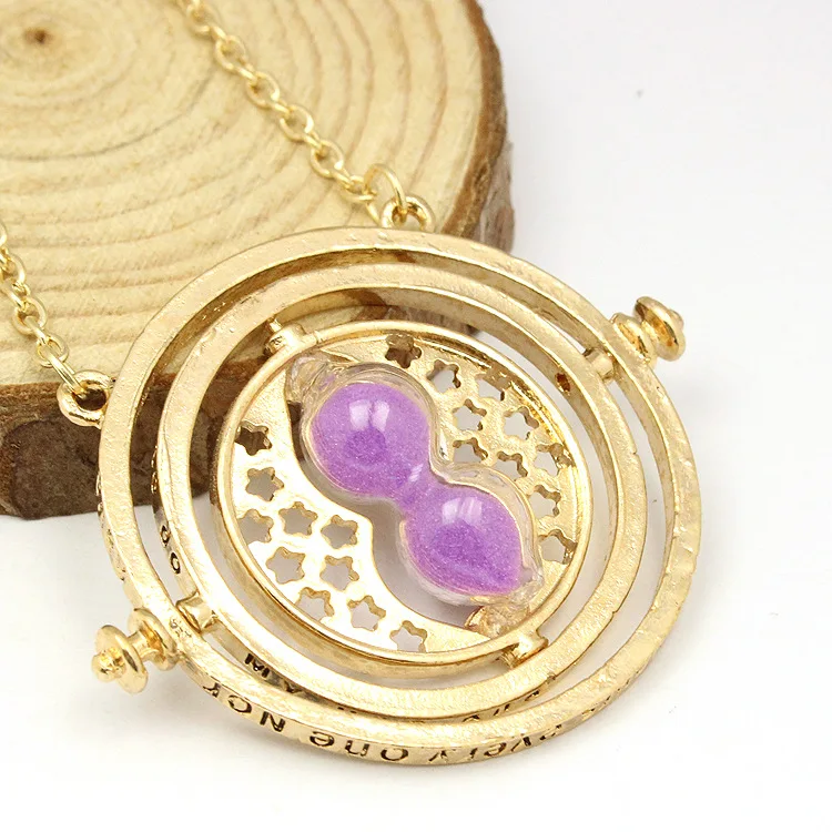 Ожерелье с подвеской HP Time Turner из медного сплава золотого цвета вращающейся